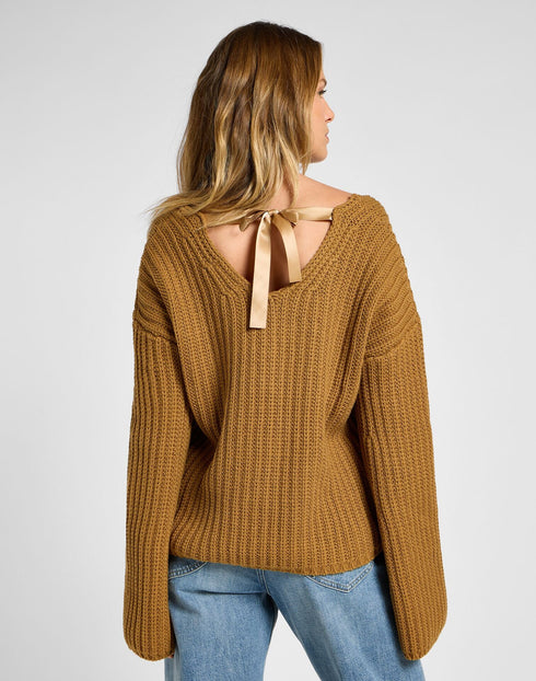 Lee Women's Kimono Sleeve Knit Sweater in Glazed Ginger